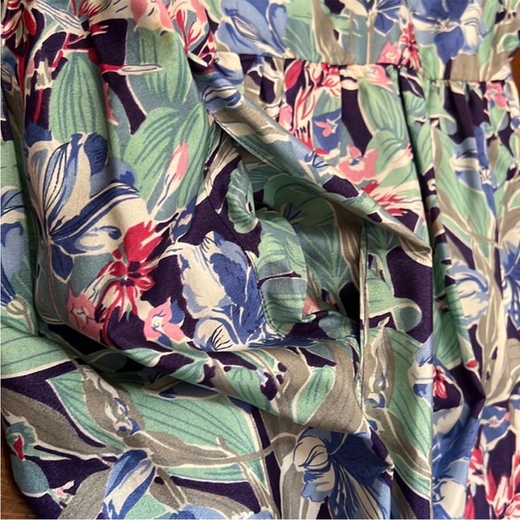 Rare Vintage Liberty of London All Silk Vibrant Floral Print Dress - Picture 14 of 15